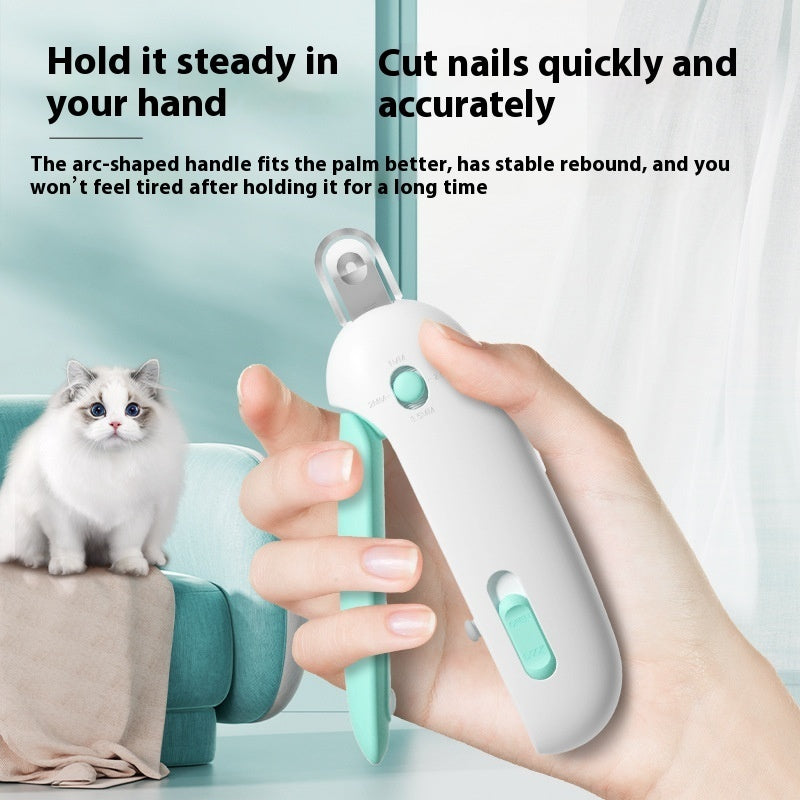 Ergonomic cat nail scissors with non-slip handle for steady trimming