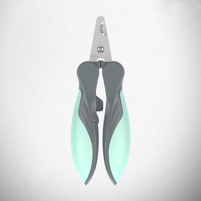 Mint pet nail clippers with stainless-steel cutting blades and comfort grip handles