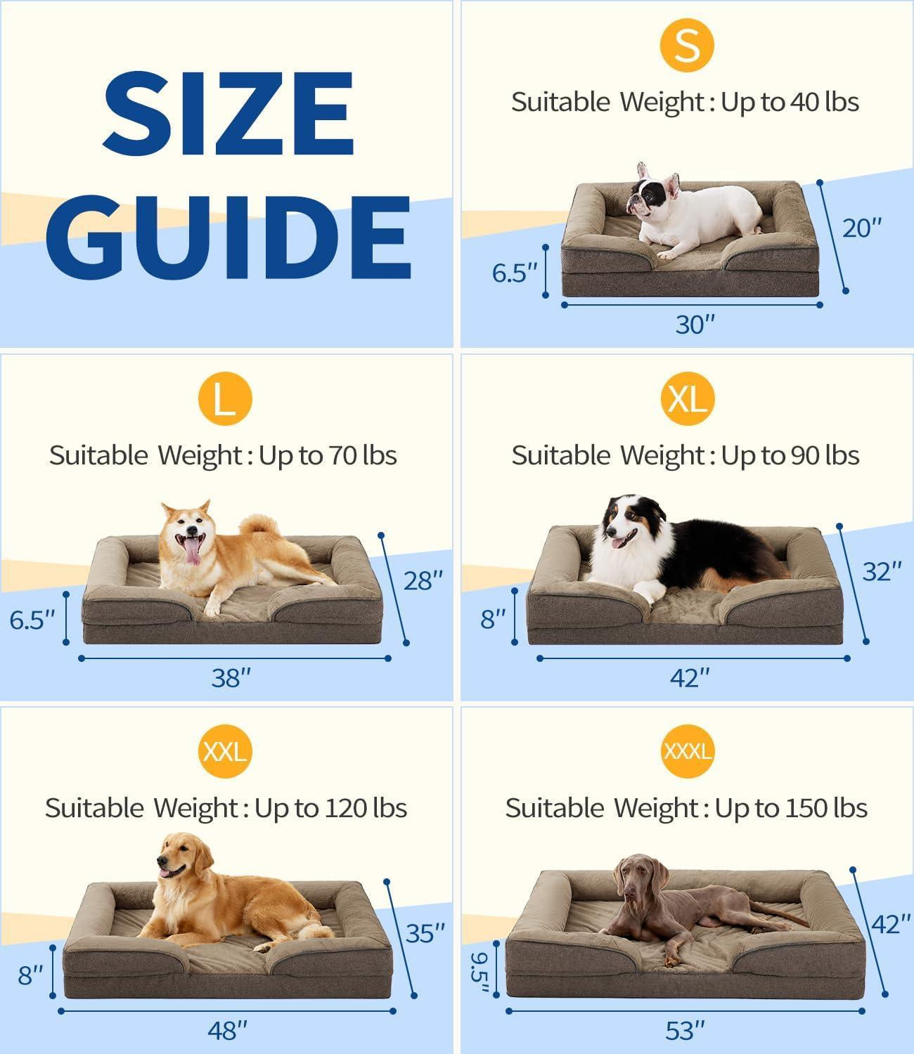 Orthopedic Dog Sofa Bed – Supportive Foam Mattress with Washable Cover