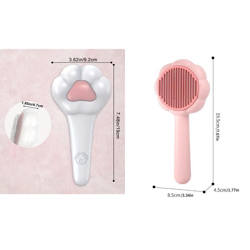 Size measurements of paw-shaped self-cleaning pet brush