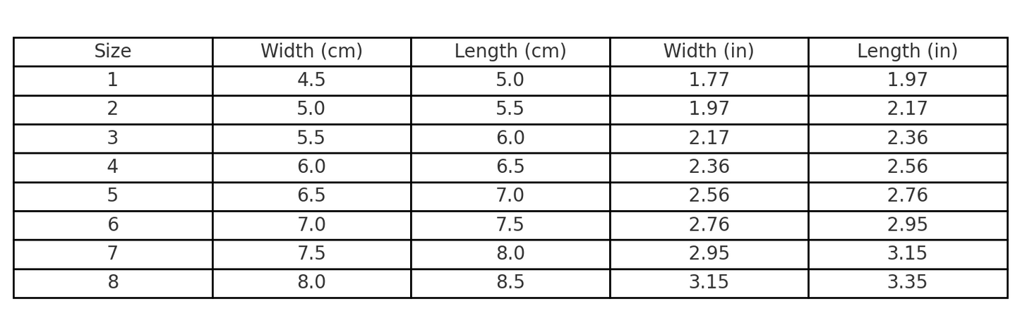 dog boot size chart