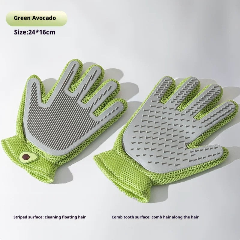 grooming gloves green