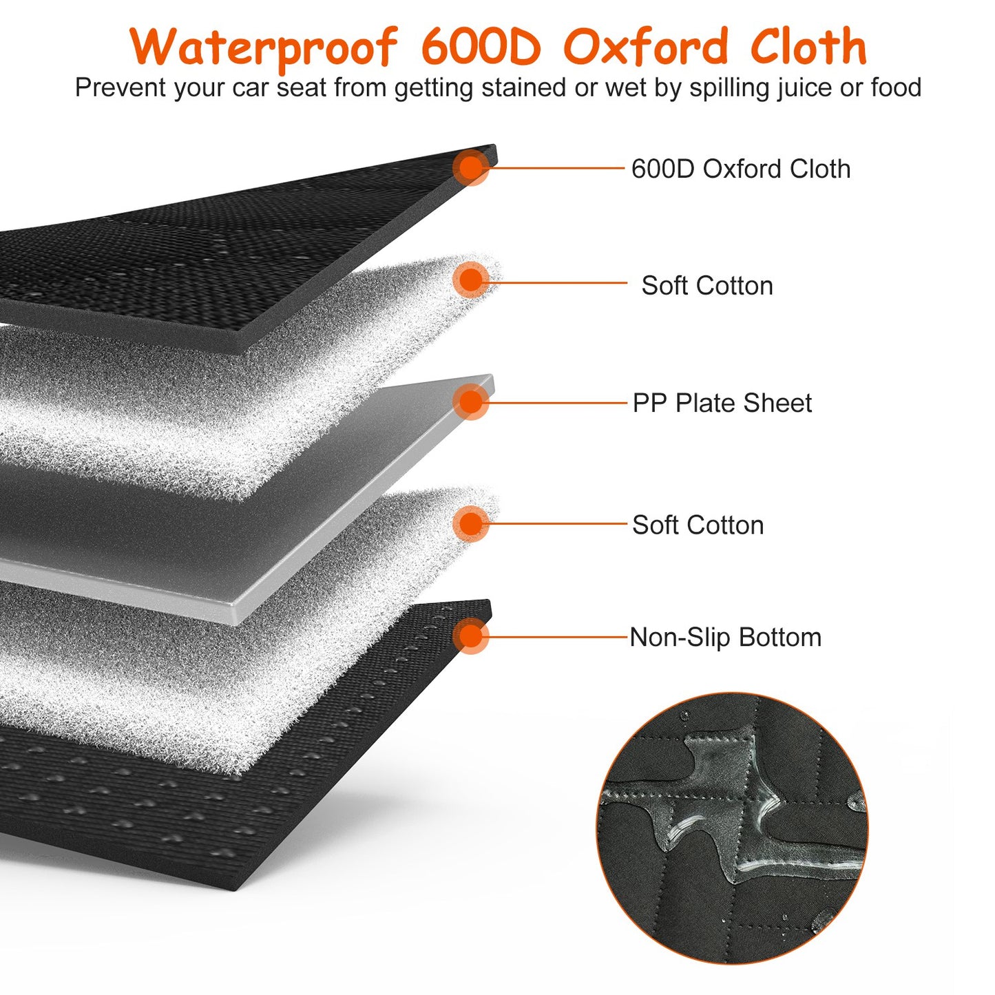 Waterproof 600D Oxford cloth construction layers of senior dog car seat hammock