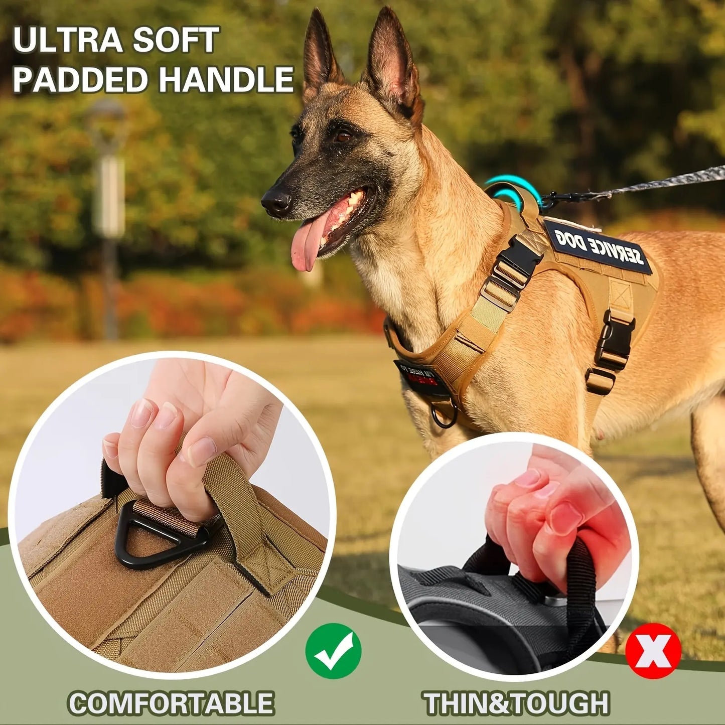 ultra soft padded handle dog harness