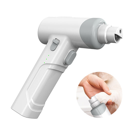 LED pet nail trimmer with safety guard and ergonomic handle