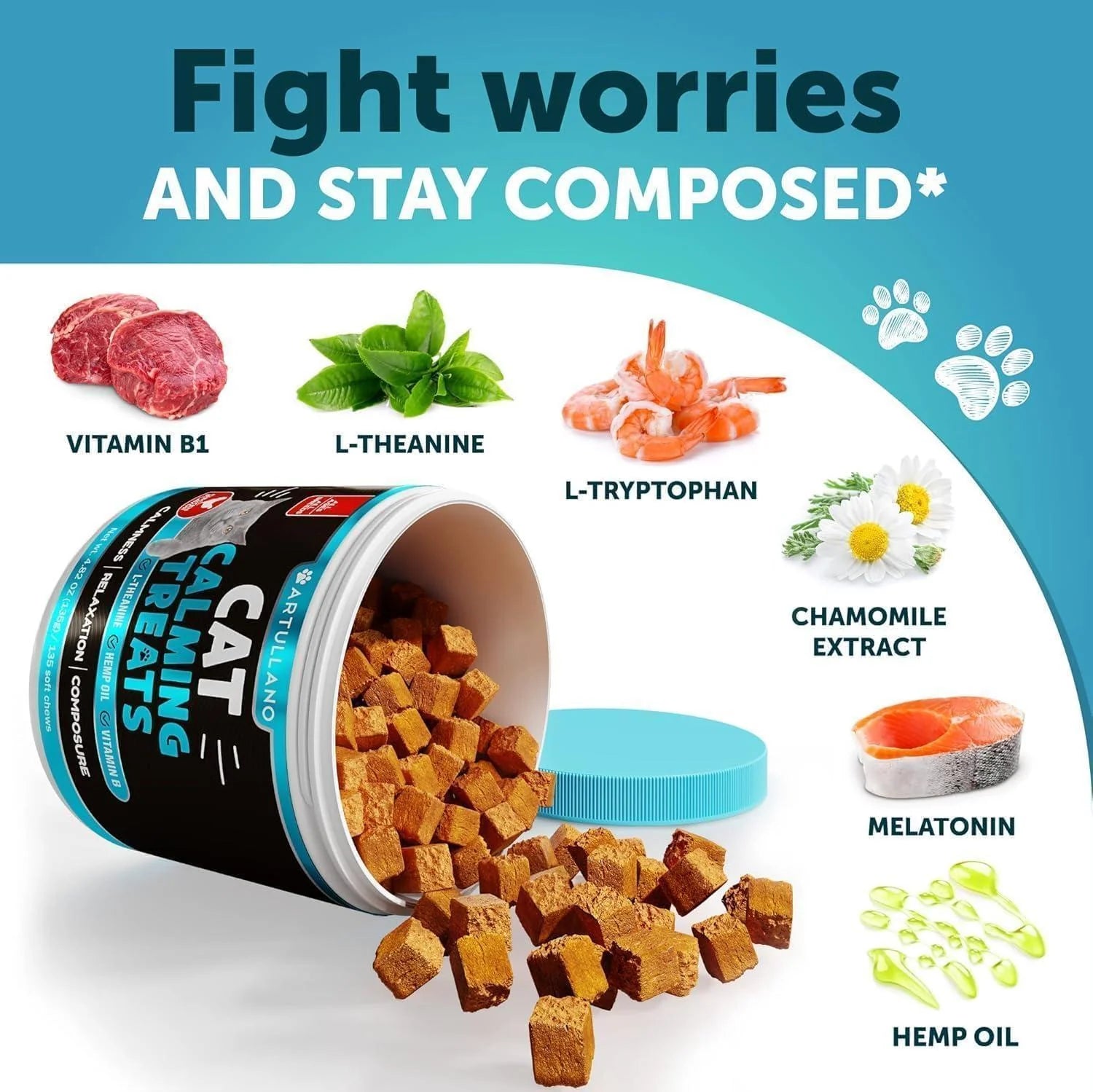 cat-calming-treats-ingredients-hemp-melatonin-ltheanine-chamomile
